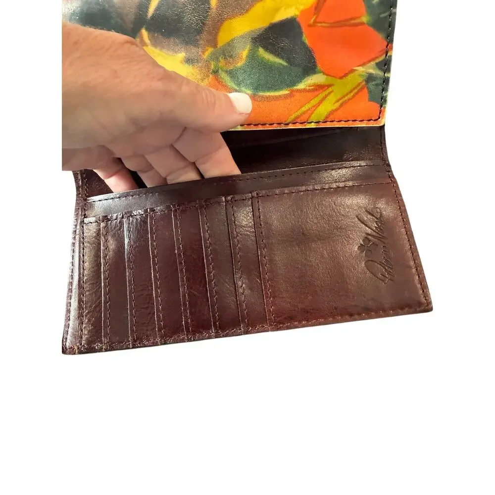 Patricia Nash Terresa Wallet Winter Bloom Leather Trifold RFID Blocking